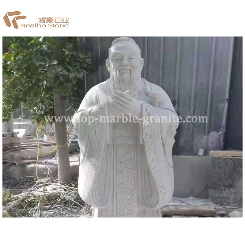 white marble Confucius sculpture
