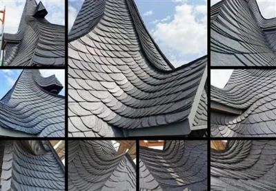 Tuiles de toiture en ardoise noire naturelle