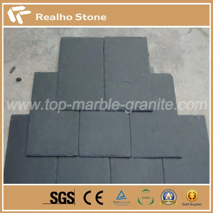Tuile de toit en ardoise noire naturelle en pierre noire