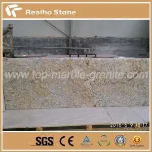 Comptoir de préfab en granit en cristal doré d’excellente qualité pour la cuisine
