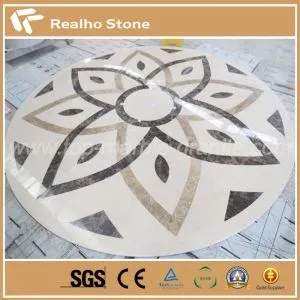 Motifs de plancher de médaillon de mosaïque ronde de tuile de jet d'eau