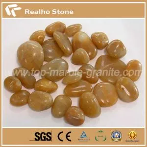 Yellow Loose Honey Pebble Landscaping River Stone