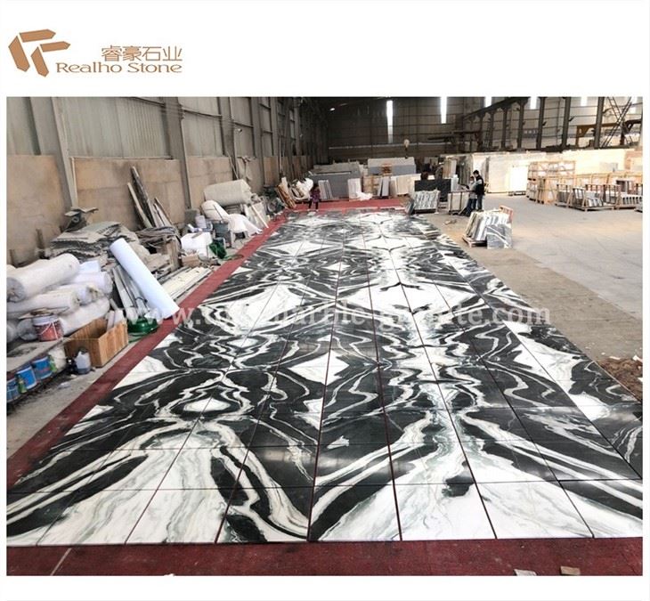 black and white marble floor tiles