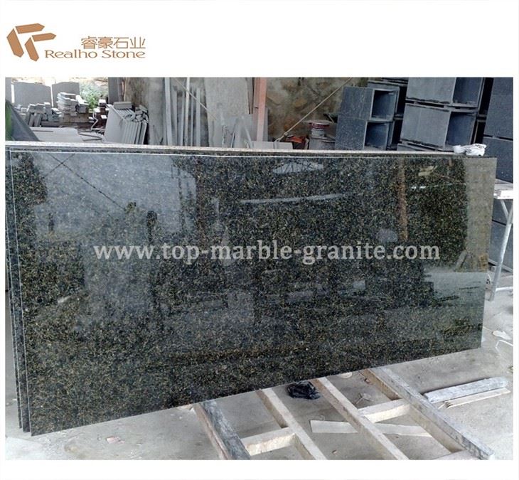 green granite slabs