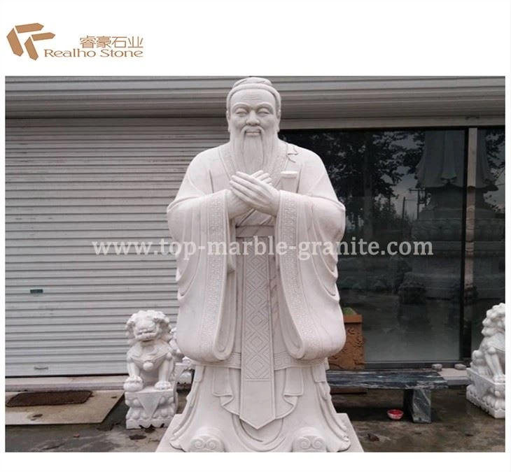 Statue en marbre de sculpture Confucius sculptée à la main