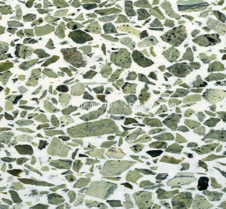 light green terrazzo slab