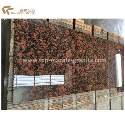 Petite dalle exotique Carmen Red Granite pour marche